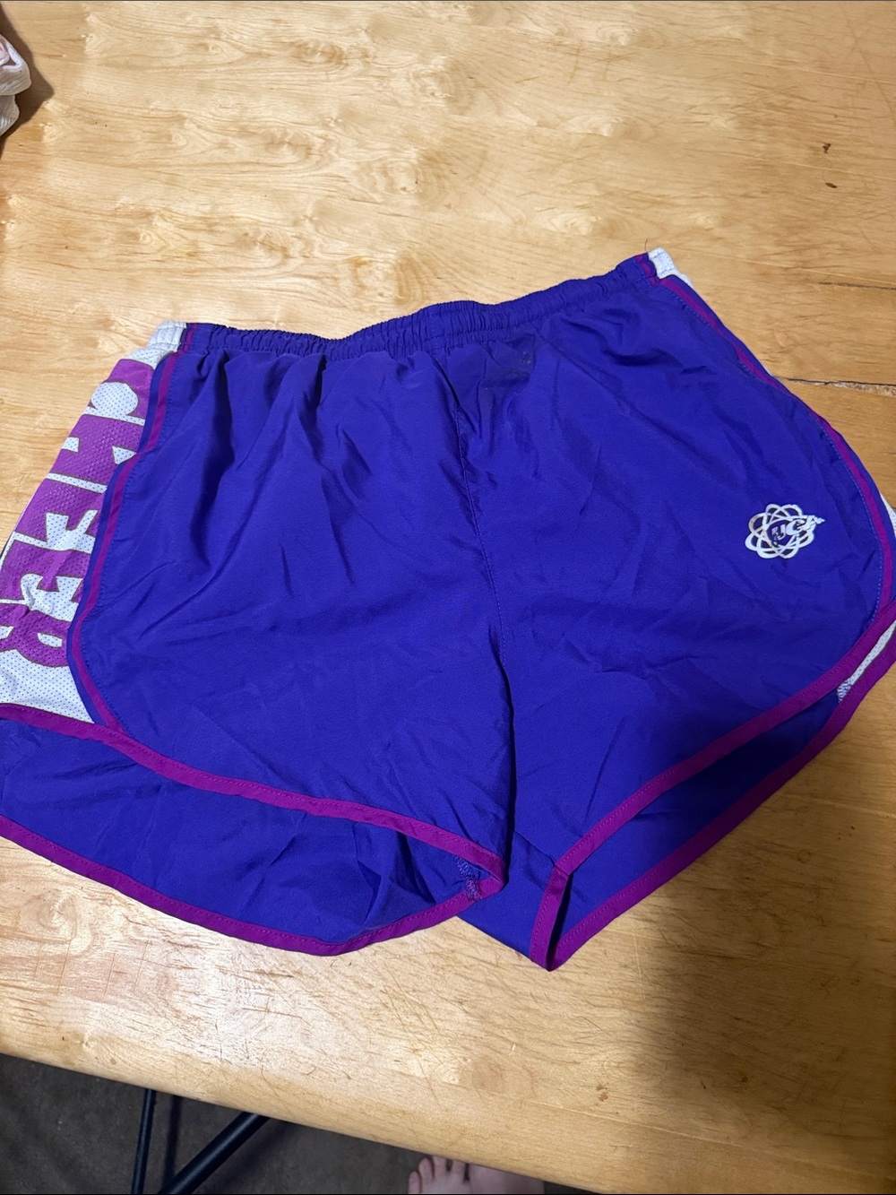 Varsity Purple Athletic Shorts with Pink Trim
